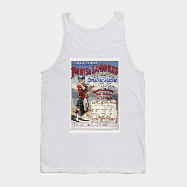 France England Vintage Railroad Travel Poster 1894 Tank Top by vintagetreasure